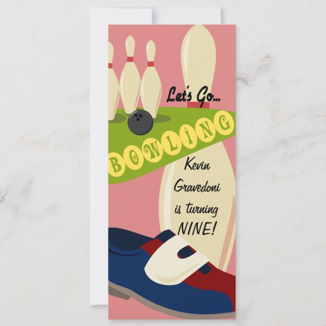 Invitation à l'anniversaire de Bowling (Devant)