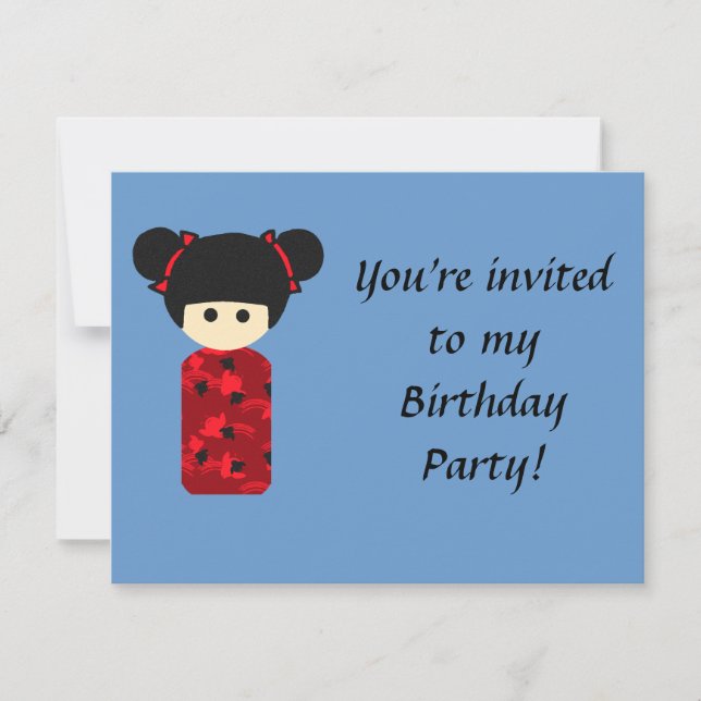 Invitation à l'anniversaire de Bright Kokeshi (Devant)