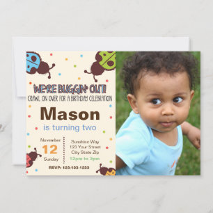 Invitation à l'anniversaire de Bug avec photo