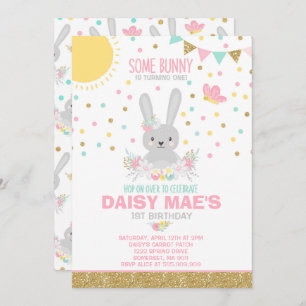Invitation à l'anniversaire de Bunny Anniversaire 