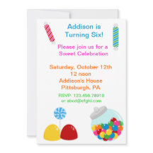 Invitation à l'anniversaire de Candy Gumdrop