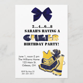 Invitation à l'anniversaire de Cheerleading en ble