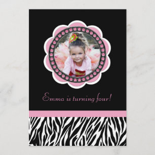 Invitation à l'anniversaire de Chic Zebra