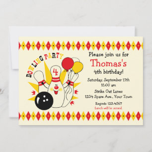 Invitation à l'anniversaire de Cute Bowling Pin