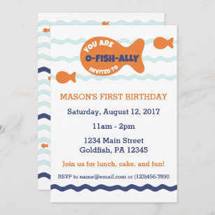 Invitation à l'anniversaire de Cute Goldfish