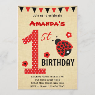 Invitation à l'anniversaire de Cute Ladybug