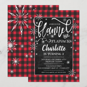Invitation à l'anniversaire de Flannel & Flapjacks