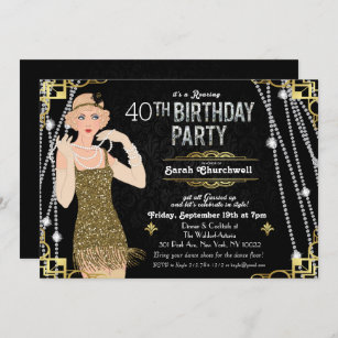 Invitations Faire Part Cartes Anniversaire 40 Ans Zazzle Fr