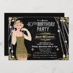 Invitation à l'anniversaire de Gatsby Flapper Girl<br><div class="desc">Célébrez comme ils l'ont fait dans les années 1920 avec notre fabuleuse invitation inspirée de Gatsby. Que vous planifiez une fête de bachelorette ou une fête d’anniversaire,  remontez votre événement dans le temps à l’époque fabuleuse de l’Art Déco et de la vie somptueuse.

//BRUNETTE CHEVEUX DISPONIBLE DANS LE MAGASIN//</div>