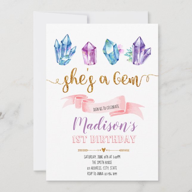 Invitation à l'anniversaire de Gem (Devant)