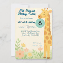 Invitation à l'anniversaire de Giraffe - Texte per