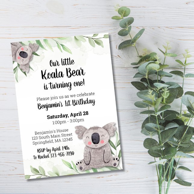 Invitation à l'anniversaire de Koala Bear (Créateur téléchargé)