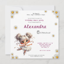 Invitation à l'anniversaire de la ballerine fille 