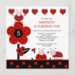 Invitations Faire Part Cartes D Anniversaire Coccinelle Zazzle Fr