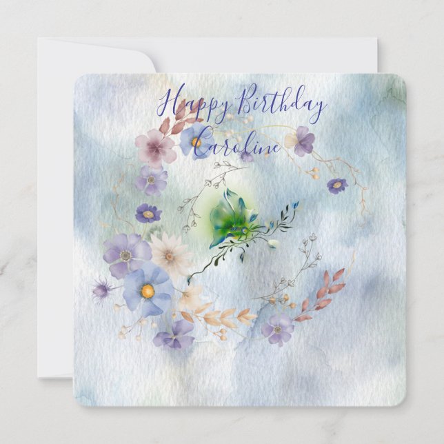 Invitation à l'anniversaire de la couronne florale (Devant)