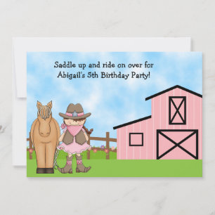 Invitation à l'anniversaire de la cow-girl et du c