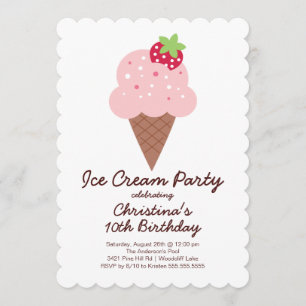 Invitation à l'anniversaire de la Cute Ice Cream
