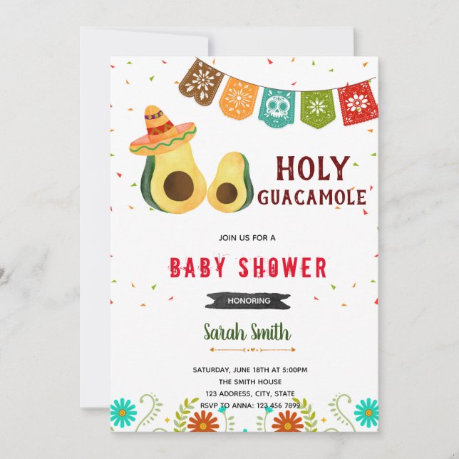 Invitation à l'anniversaire de la douche fiesta Ho (Devant)