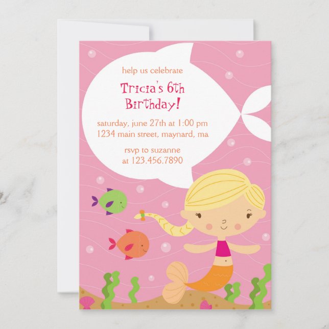 Invitation à l'anniversaire de la femme de chambre (Devant)
