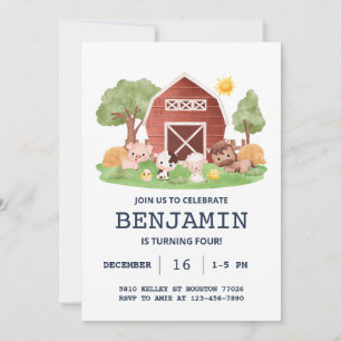 Invitation à l'anniversaire de la ferme, Animaux d