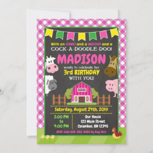 Invitation à l'anniversaire de la ferme / Fête Gir