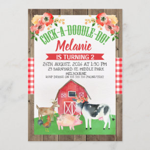 Invitation à l'anniversaire de la ferme ou de la r