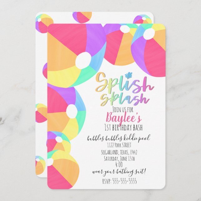 Invitation à l'anniversaire de la fête de la pisci (Devant / Derrière)