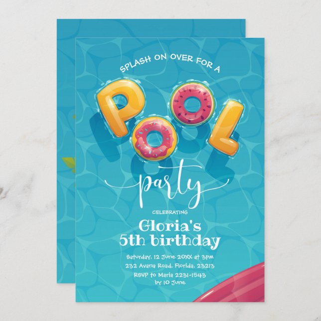 Invitation à l'anniversaire de la fête de la pisci (Devant / Derrière)
