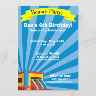 Invitation à l'anniversaire de la fête de rebond