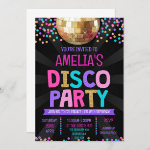 Invitation à l'anniversaire de la fête Disco