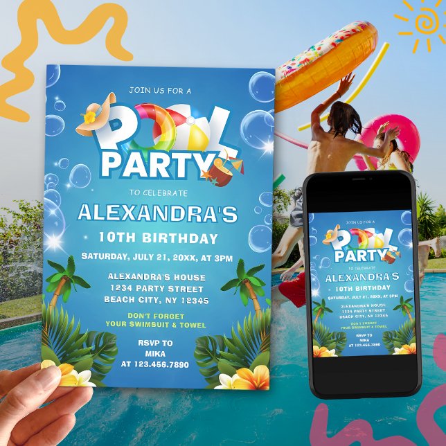 Invitation à l'anniversaire de la fête du pool mod (Créateur téléchargé)