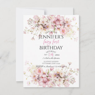 Invitation à l'anniversaire de la fête rose