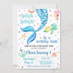 Invitation à l'anniversaire de la fille de la sirè