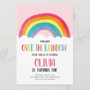 Invitation à l'anniversaire de la fille rose arc-e
