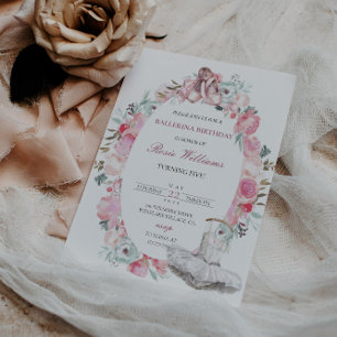 Invitation à l'anniversaire de la fille rose numér