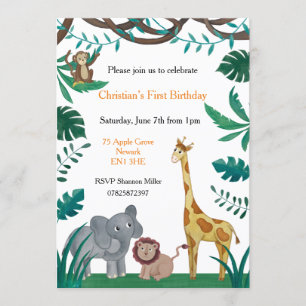 Invitation à l'anniversaire de la jungle