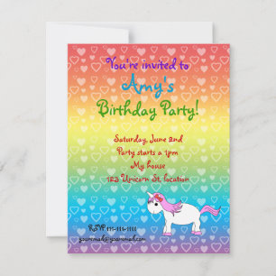 Invitation à l'anniversaire de la licorne