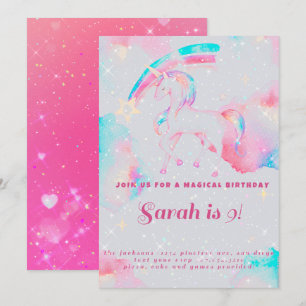 invitation à l'anniversaire de la licorne