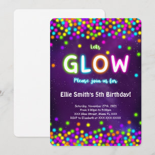 Invitation à l'anniversaire de la lueur modifiable