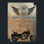 Invitation à l'anniversaire de la moto<br><div class="desc">Moto Anniversaire Invitation pour n'importe quel âge,  30e 40e 50e 60e 70e 80e 90e anniversaire invitation pour hommes,  Rustique Anniversaire Invitation</div>
