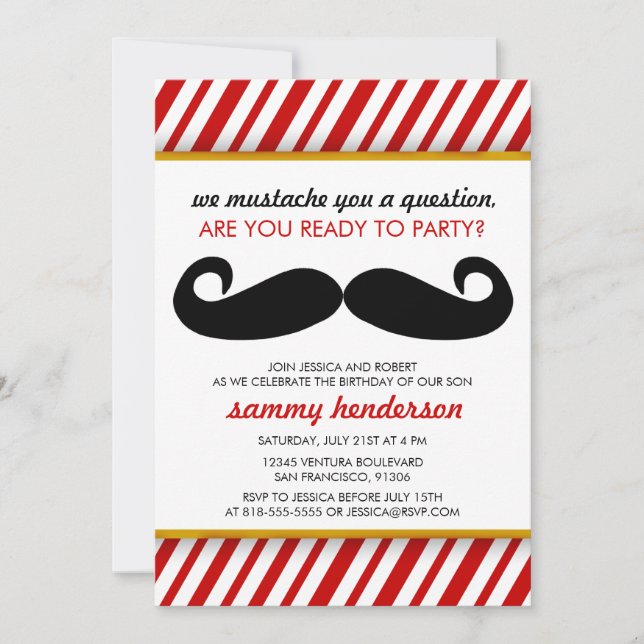 Invitation à l'anniversaire de la Moustache (Devant)