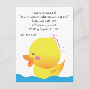 Invitation à l'anniversaire de la petite fille en 