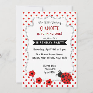 Invitation à l'anniversaire de la petite Ladybug R