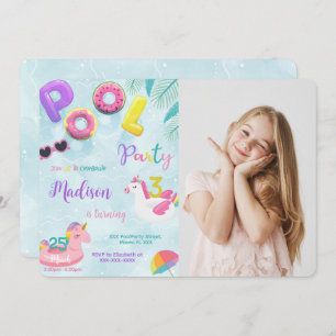 Invitation à l'anniversaire de la piscine, invitat