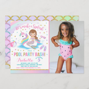 Invitation à l'anniversaire de la piscine Unicorn