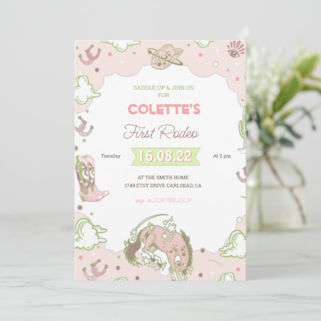 Invitation à l'anniversaire de la première rodéo d (Debout devant)
