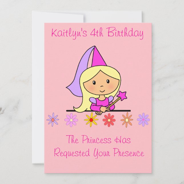 Invitation à l'anniversaire de la princesse (Devant)