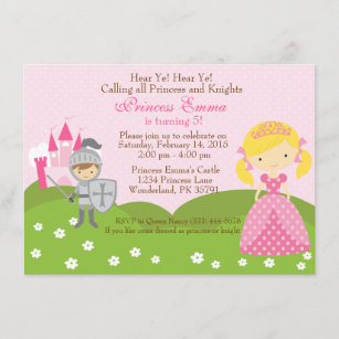 Invitations Faire Part Cartes Anniversaire Chevalier Princesse Zazzle Fr