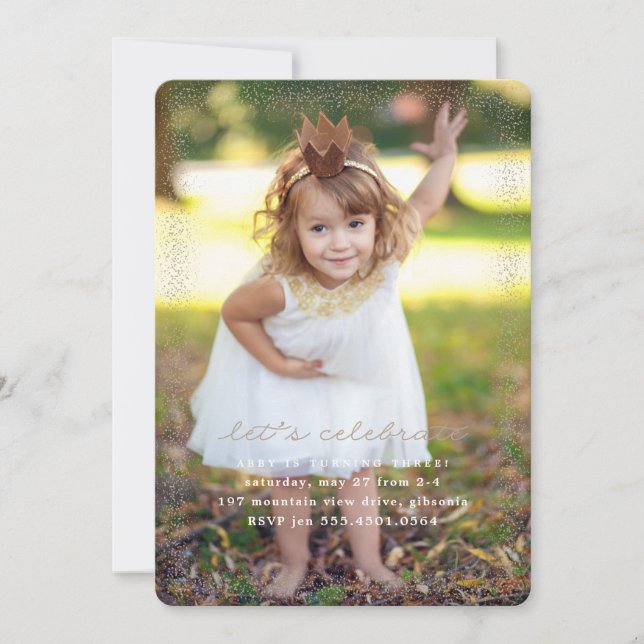 Invitation à l'anniversaire de la princesse rose C (Devant)