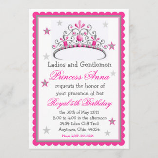 Invitation à l'anniversaire de la princesse Tiara